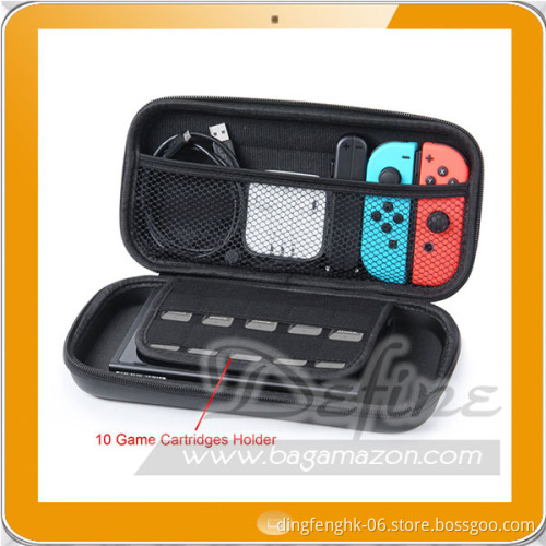 Carrying Case for Nintendo Switch with Handle Travel Shell Case with 10 Game Cartridge Holders